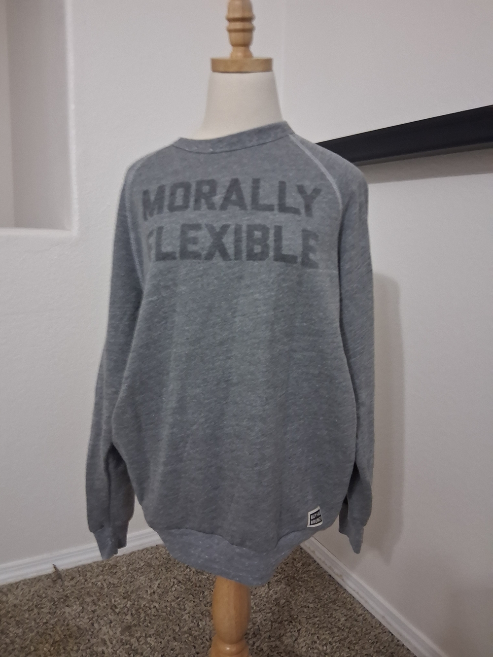 Buy Me Brunch Morally Flexible Gray Women's Crewneck Sweatshirt XL